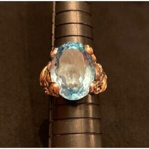 Barbara Bixby 18K Gold and Sterling Silver Blue Topaz Ring